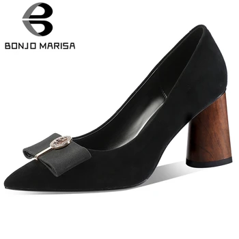 BONJOMARISA Elegant Shallow butterfly-knot Pumps Natural Genuine Leather Office Pumps Women Pointed Toe High Heels Shoes Woman
BONJOMARISA Elegant Shallow butterfly-knot Pumps Natural Genuine Leather Office Pumps Women Pointed Toe High Heels Shoes Woman