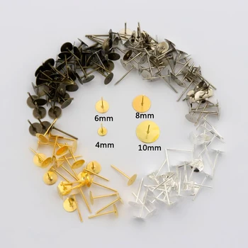 200pcs 4 6 8 10mm Silver Gold Metal Blank Base Cabochon Cameo Diy Stud Earring Seting For Jewelry Making Accessories Wholesale
200pcs 4 6 8 10mm Silver Gold Metal Blank Base Cabochon Cameo Diy Stud Earring Seting For Jewelry Making Accessories Wholesale