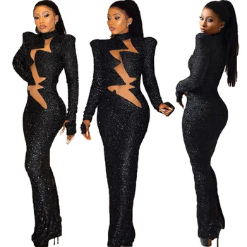 Women Long Sleeve Bodycon sexy sequins Party Evening Maxi Club Dress Club Wear Maxi Dress Robe F119
Women Long Sleeve Bodycon sexy sequins Party Evening Maxi Club Dress Club Wear Maxi Dress Robe F119