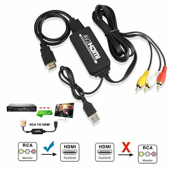 RCA AV To 1080P HDMI Video Audio PS3 Laptop With USB Charging Cable Converter Output RCA To HDMI TV / Projector / Display
RCA AV To 1080P HDMI Video Audio PS3 Laptop With USB Charging Cable Converter Output RCA To HDMI TV / Projector / Display