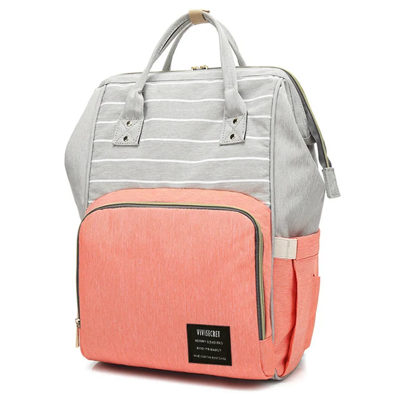 Stripes Diaper Bag Multi-functional Large Capacity Backpack Mommy Storgage Bag Light Hand Backpack
Stripes Diaper Bag Multi-functional Large Capacity Backpack Mommy Storgage Bag Light Hand Backpack