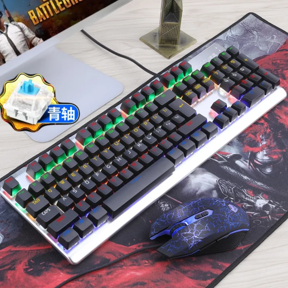 M100 Real Mechanical Gaming Keyboard&Mouse Set Wired home desktop Gaming Keyboard MX Blue Switch Key Board
M100 Real Mechanical Gaming Keyboard&Mouse Set Wired home desktop Gaming Keyboard MX Blue Switch Key Board
