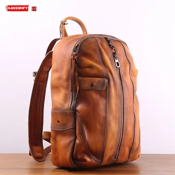 The First Layer of Leather Backpack Large Capacity Laptop Bag Travel Backpack Simple Wild Computer Bags Men's Schoobag Leisure
The First Layer of Leather Backpack Large Capacity Laptop Bag Travel Backpack Simple Wild Computer Bags Men's Schoobag Leisure