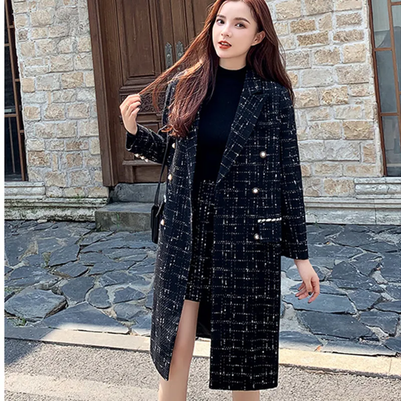 High Quality Autumn Winter Women Tweed Blazer Suit Skirt Set New Chic Plaid Wool Long Lady Coat Jacket Mini Skirt 2-Piece Suits
High Quality Autumn Winter Women Tweed Blazer Suit Skirt Set New Chic Plaid Wool Long Lady Coat Jacket Mini Skirt 2-Piece Suits