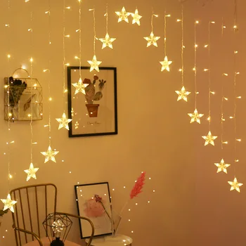 Led Star Curtain Lamp Christmas Day Inverted Triangle Bedroom Room Decoration Light Garland Guirlande Lumineuse Cristmas Light
Led Star Curtain Lamp Christmas Day Inverted Triangle Bedroom Room Decoration Light Garland Guirlande Lumineuse Cristmas Light