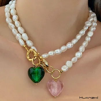 HUANZHI 2020 Retro Baroque Natural Freshwater Pearl Necklace Love Heart Pendant Geometric Necklace for Women Girls Party Jewelry
HUANZHI 2020 Retro Baroque Natural Freshwater Pearl Necklace Love Heart Pendant Geometric Necklace for Women Girls Party Jewelry