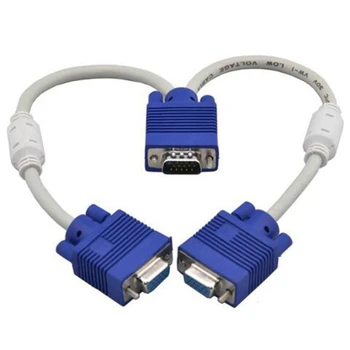VGA Splitter Cable Computer to Dual 2 Monitor Adapter Connector 15 Pin Two Ports Male to Female
VGA Splitter Cable Computer to Dual 2 Monitor Adapter Connector 15 Pin Two Ports Male to Female