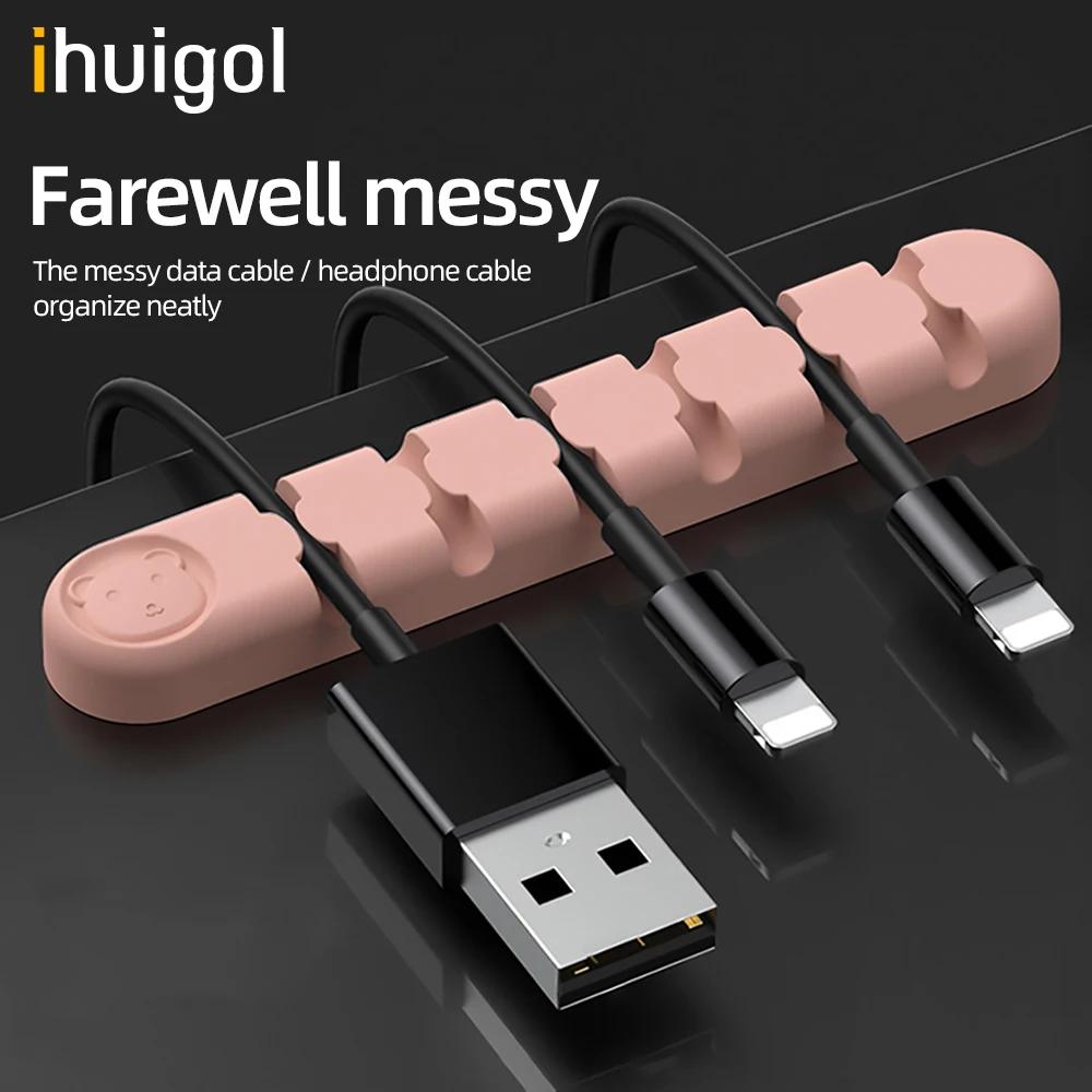 Фото Органайзер ihuigol для кабеля 4/6 отверстий держатель наушников клавиатуры мыши