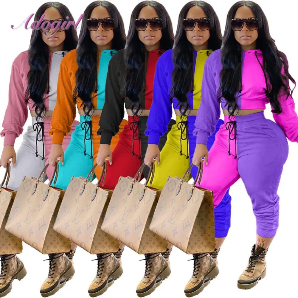 Women Fitness Two Piece Sets Color Block Long Sleeve Crop Tops Hoodies Sweatshirt Drawstring Stacked Pants Suit Jogger Tracksuit
Women Fitness Two Piece Sets Color Block Long Sleeve Crop Tops Hoodies Sweatshirt Drawstring Stacked Pants Suit Jogger Tracksuit