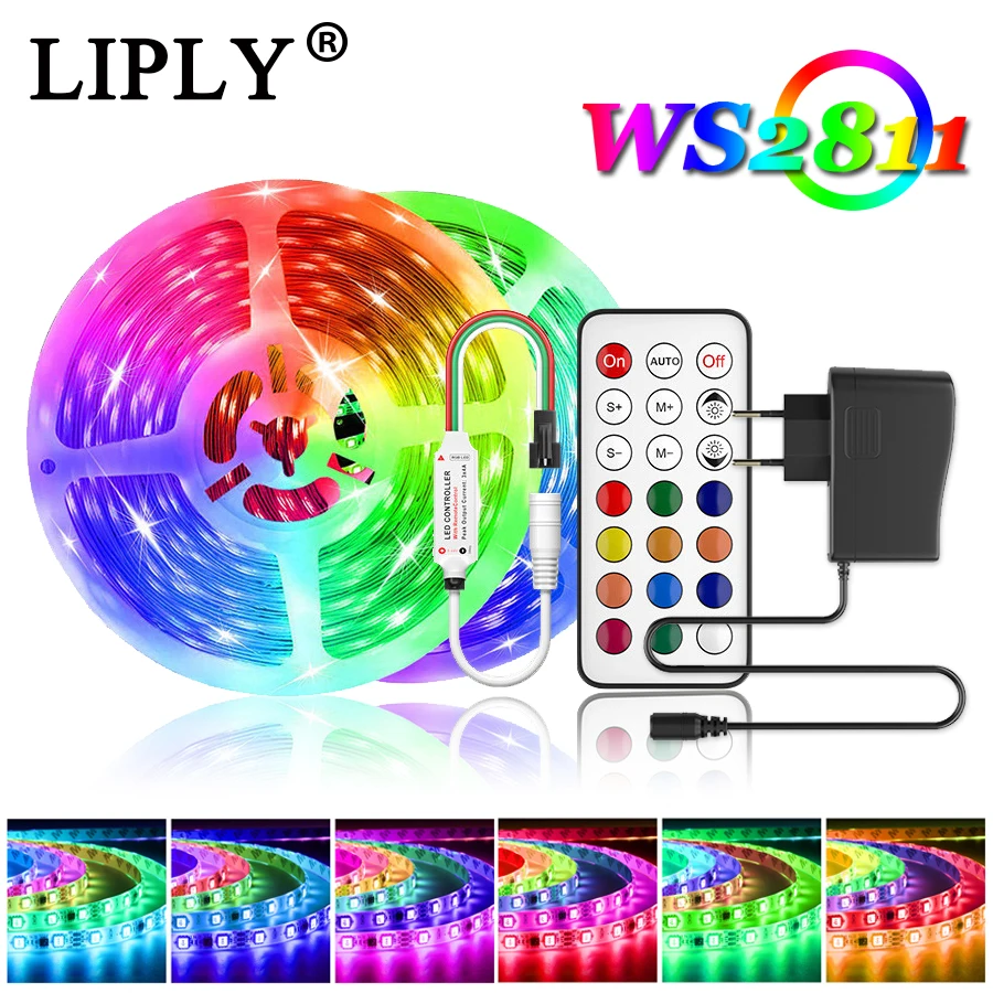 WS2811 Led Strip Dynamic Neon Strip 5050 Rgb Led Lights 5M 10M DC12V Night Garlands Backlight Diode Tape Decor For Room/Cabinet
WS2811 Led Strip Dynamic Neon Strip 5050 Rgb Led Lights 5M 10M DC12V Night Garlands Backlight Diode Tape Decor For Room/Cabinet