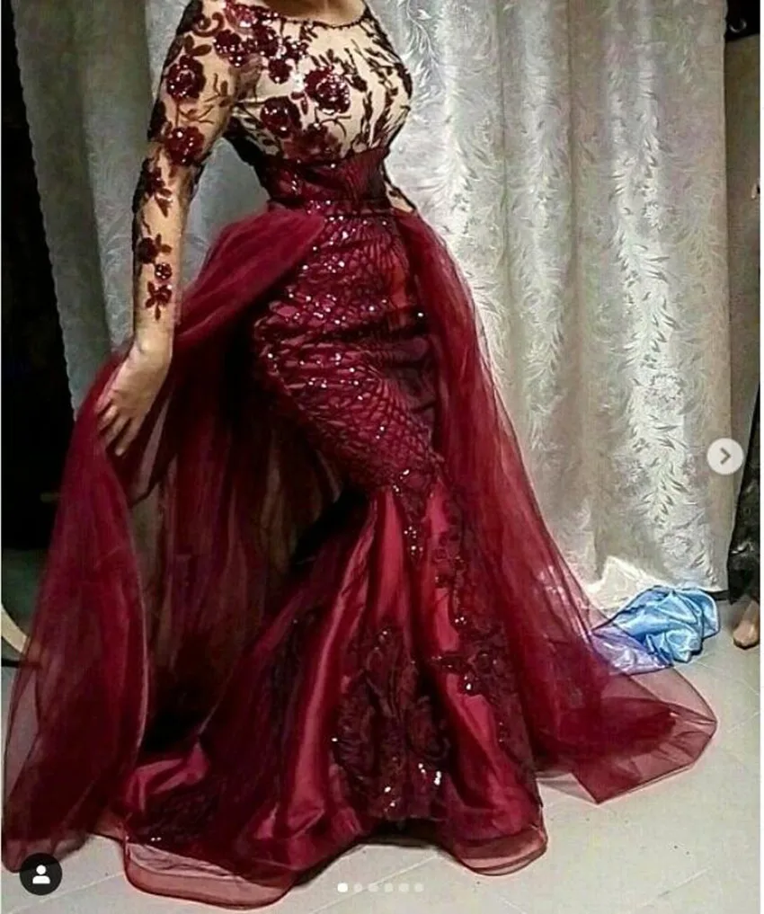 Burgundy-Sequined-Floral-Lace-Mermaid-Prom-Dresses-With-Detachable-Train-Modest-Full-Sleeves-Prom-Gowns-Muslim