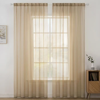 Brown Curtain For Living Room Soft Home Decor Sheer Faux Linen Voile Modern Simplicity Curtains for Bedroom
Brown Curtain For Living Room Soft Home Decor Sheer Faux Linen Voile Modern Simplicity Curtains for Bedroom