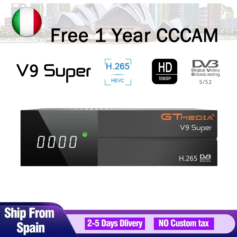 Best 1080P DVB-S2 GTmedia V9 Super CCcam Cline Spain Satellite TV Receiver Same GTmedia V8 Nova Freesat V9
Best 1080P DVB-S2 GTmedia V9 Super CCcam Cline Spain Satellite TV Receiver Same GTmedia V8 Nova Freesat V9