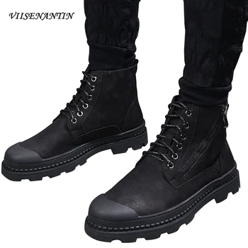 Winter High-top Men's Short Ankle Martin Boots Warm and Velvet Jagged Sole Cotton Shoes for Men Black Leather Zapatos De Hombre
Winter High-top Men's Short Ankle Martin Boots Warm and Velvet Jagged Sole Cotton Shoes for Men Black Leather Zapatos De Hombre