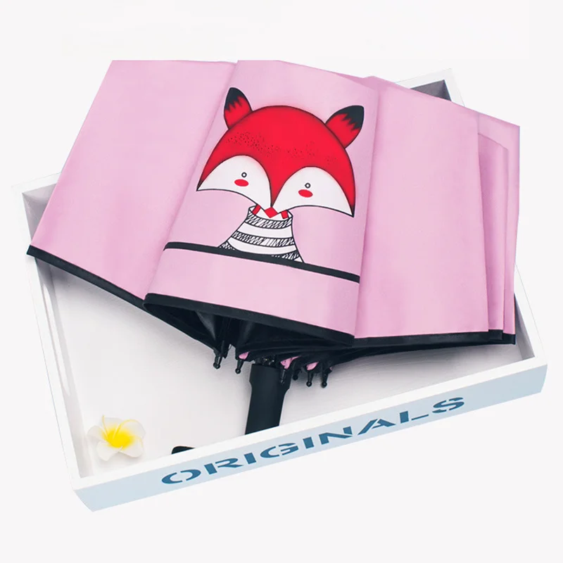 Creative 3 Folding Cartoon Child Umbrella Lovely Little Fox Parasol Sunscreen Sunny Umbrella Black Coating Kids Women Umbrella
Creative 3 Folding Cartoon Child Umbrella Lovely Little Fox Parasol Sunscreen Sunny Umbrella Black Coating Kids Women Umbrella