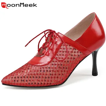 MoonMeek 2020 new arrival women pumps pointed toe hollow out lace up summer shoes fashion thin high heels wedding shoes ladies
MoonMeek 2020 new arrival women pumps pointed toe hollow out lace up summer shoes fashion thin high heels wedding shoes ladies