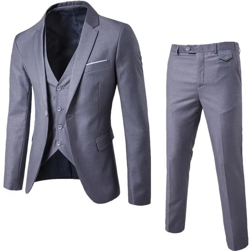 (Jacket+Pant+Vest) Slim Suit Male Spring Autumn Thin Section High-end Business Suit Jacket Pants Suits Wedding Men 2020
(Jacket+Pant+Vest) Slim Suit Male Spring Autumn Thin Section High-end Business Suit Jacket Pants Suits Wedding Men 2020