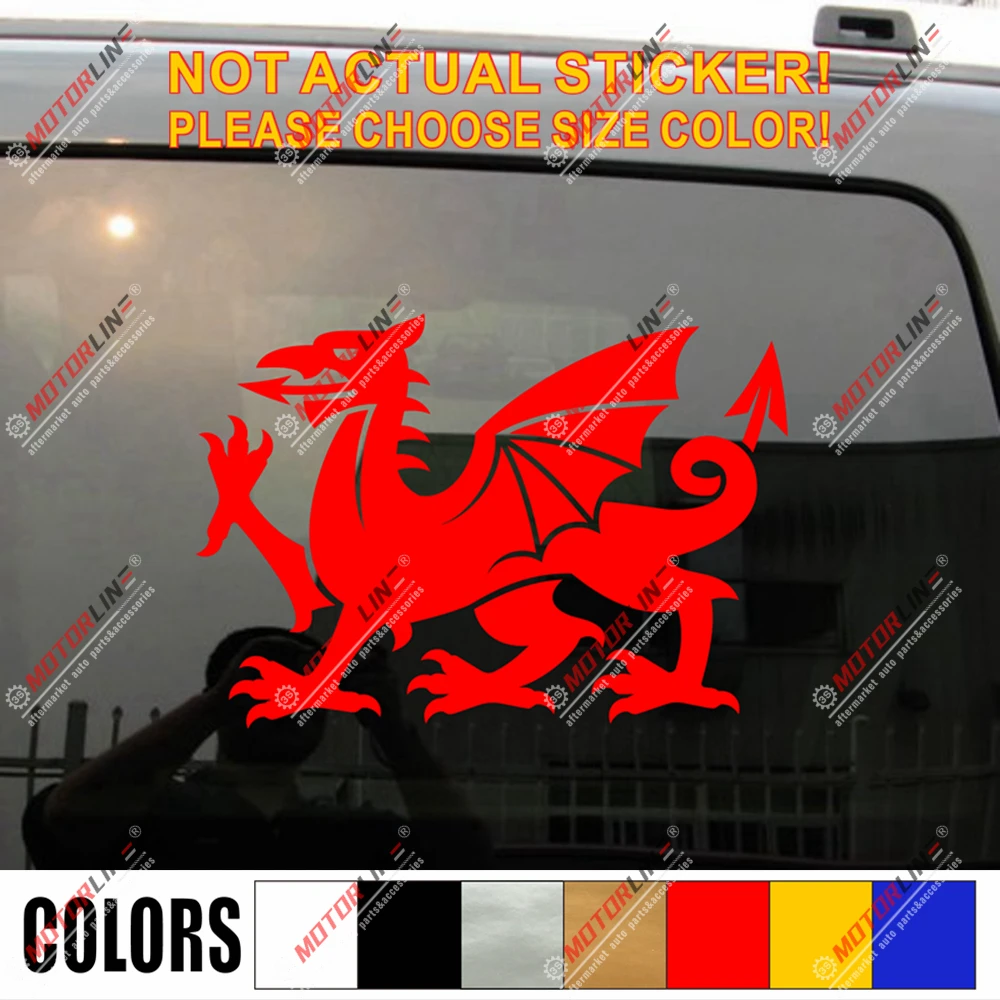 Wales Red Dragon Decal Sticker Welsh Y Ddraig Goch Car Vinyl pick size color h | Автомобили и мотоциклы