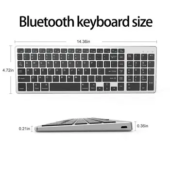 Bluetooth Keyboard, Rechargeable Portable BT Wireless Keyboard with Number The full size keyboard includes fast-access hot keys
Bluetooth Keyboard, Rechargeable Portable BT Wireless Keyboard with Number The full size keyboard includes fast-access hot keys