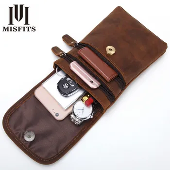 MISFITS Genuine Leather Men's Cell Phone Pocket Many Compartments Large Capacity Hasp Zipper Shoulder Hip Pack Male Waist Bag
MISFITS Genuine Leather Men's Cell Phone Pocket Many Compartments Large Capacity Hasp Zipper Shoulder Hip Pack Male Waist Bag
