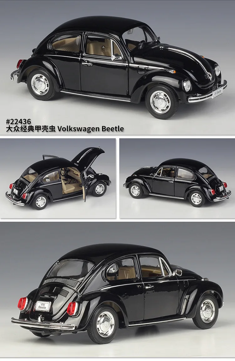 Welly 22436 vw escarabajo beetle ° negro escala 1:24 coche modelo nuevo
