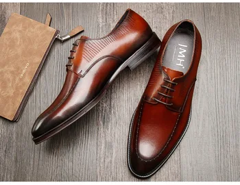 Fashion Wedding Shoes Pointed Toe Leather Shoes Men's Zapatos De Hombre Cowhide Cow Leather Lace-up Genuine Leather Soft Leather
Fashion Wedding Shoes Pointed Toe Leather Shoes Men's Zapatos De Hombre Cowhide Cow Leather Lace-up Genuine Leather Soft Leather