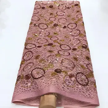 New Weeding Sequins Lace Gold Pink African Lace Fabric High Quality Nigerian French Party lace fabric for tulle lace fabric
New Weeding Sequins Lace Gold Pink African Lace Fabric High Quality Nigerian French Party lace fabric for tulle lace fabric