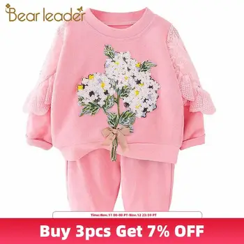 Bear Leader Girls Autumn Long Sleeve Clothing Sets Lace Patchwork Sleeve Floral Embroidery and Solid Pants Girls Casual Suits
Bear Leader Girls Autumn Long Sleeve Clothing Sets Lace Patchwork Sleeve Floral Embroidery and Solid Pants Girls Casual Suits