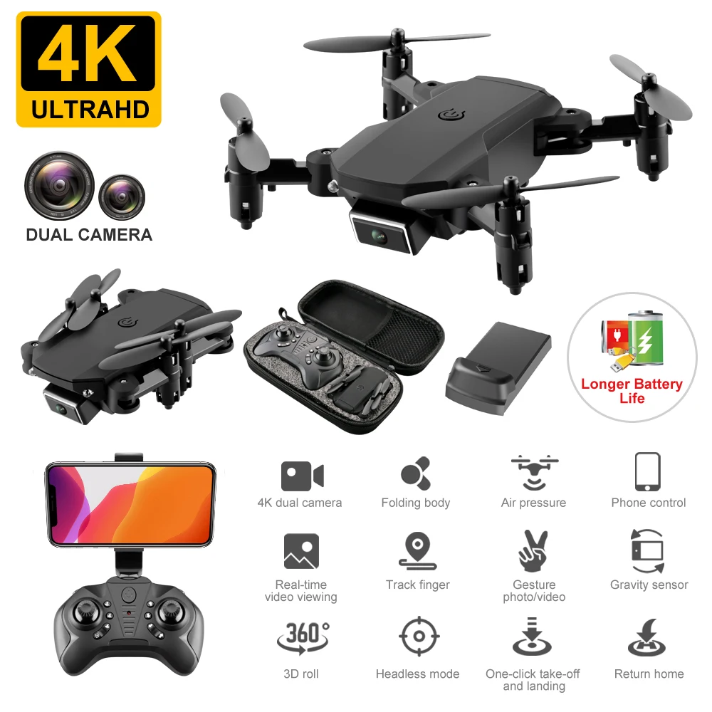 Mini Drone 4K HD Camera WiFi Fpv Air Pressure Altitude Hold Foldable Quadcopter RC Drone children Toy
Mini Drone 4K HD Camera WiFi Fpv Air Pressure Altitude Hold Foldable Quadcopter RC Drone children Toy