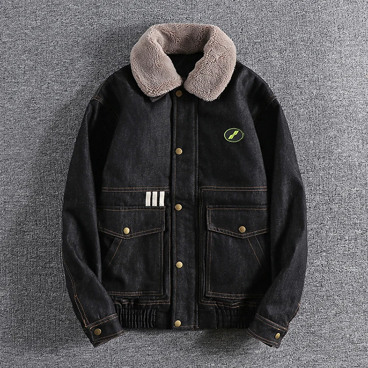 2020 Wool Collar Removable Washed Primary Color Fashion Youth Tooling Coat Winter Thick Warm Men's Denim Jacket Padded Outerwear
2020 Wool Collar Removable Washed Primary Color Fashion Youth Tooling Coat Winter Thick Warm Men's Denim Jacket Padded Outerwear