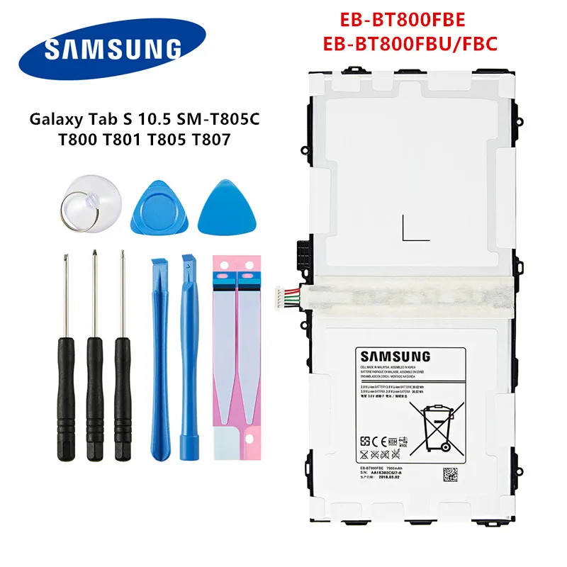 SAMSUNG Оригинальный планшет EB-BT800FBE EB-BT800FBC батарея для Samsung Galaxy Tab S 10 5 SM-T805C/T800/T801/T805/T807