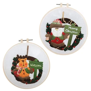2 Pack Cross Stitch Embroidery Kits for Christmas Embroidery Clothes with Floral Pattern Embroidery Hoop Color Threads
2 Pack Cross Stitch Embroidery Kits for Christmas Embroidery Clothes with Floral Pattern Embroidery Hoop Color Threads
