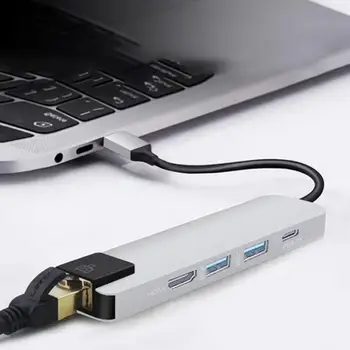 Type C Hub And Cat7 Cable, Aluminum High Speed Multipurpose Portable Hub Converter For MacBook/Cell phone - Sliver
Type C Hub And Cat7 Cable, Aluminum High Speed Multipurpose Portable Hub Converter For MacBook/Cell phone - Sliver