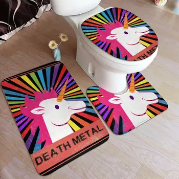 CHARM HOME Funny Death Metal Unicorn With Rainbow Bathroom Pad 3PCS/Set Toilet Seat Cover Anti-slip Bathroom Accessories
CHARM HOME Funny Death Metal Unicorn With Rainbow Bathroom Pad 3PCS/Set Toilet Seat Cover Anti-slip Bathroom Accessories