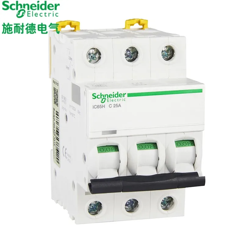 

Мини-выключатель Schneider electric iC65H, 3p, Тип C, 1А-63 А, 10 кА, MCB A9F28301-A9F28363