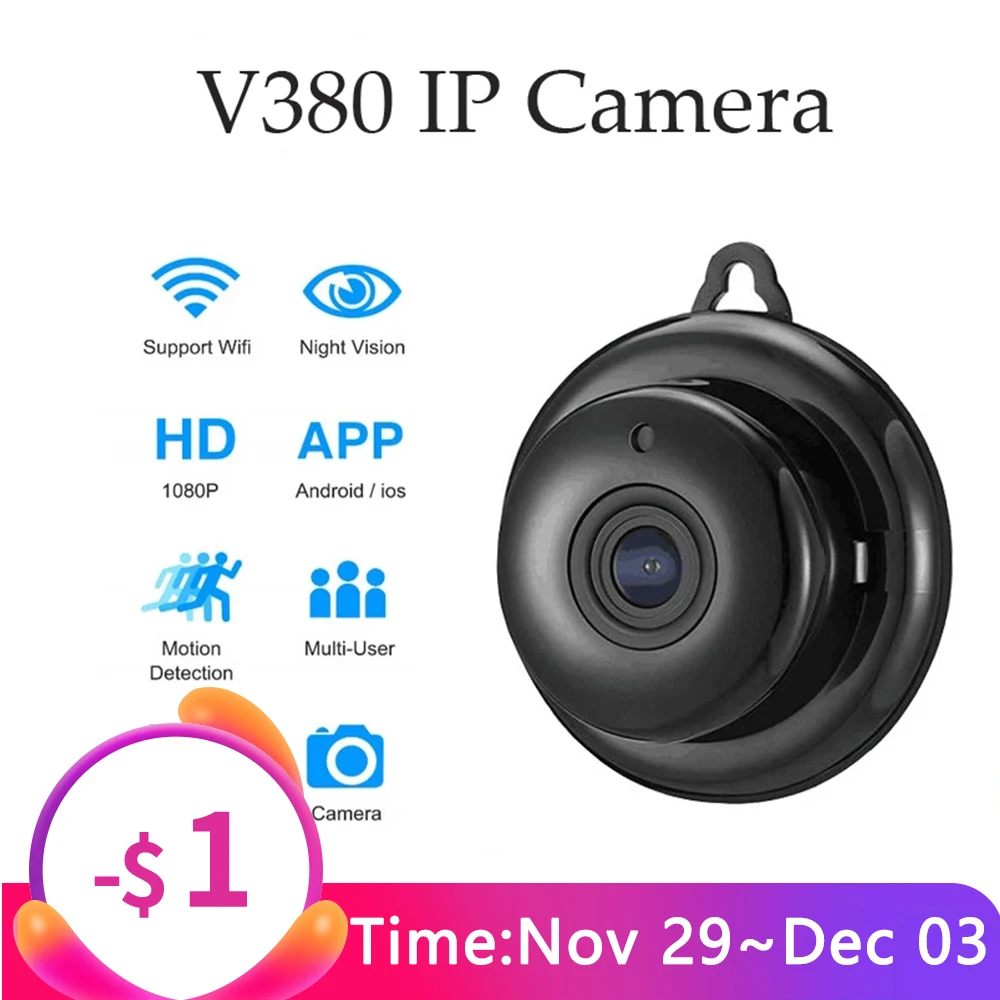 IP Camera Wifi 1080P Home Security Wireless Mini Camera CCTV Infrared Night Vision Motion Detection SD Card Slot Audio V380 APP
IP Camera Wifi 1080P Home Security Wireless Mini Camera CCTV Infrared Night Vision Motion Detection SD Card Slot Audio V380 APP