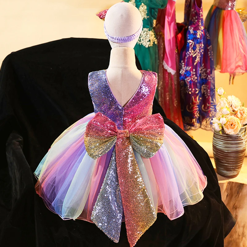 2021 New Children's Bowknot Sequins Colorful Printed Mesh Dress Girl Baby Birthday Party Evening Dress Christmas Party Dress
2021 New Children's Bowknot Sequins Colorful Printed Mesh Dress Girl Baby Birthday Party Evening Dress Christmas Party Dress