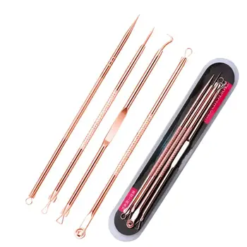 4PC Blackhead Comedone Extractor Pimple Blemish Acne Remover Stainless Gold Needles Black Dot Cleaner Set of Hand Beauty Tools
4PC Blackhead Comedone Extractor Pimple Blemish Acne Remover Stainless Gold Needles Black Dot Cleaner Set of Hand Beauty Tools