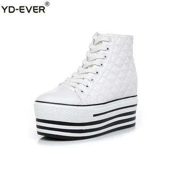 YD-EVER 9cm leather plaid women boots high heel platform wedge shoes height increasing lace up casual shoes sneaker 33
YD-EVER 9cm leather plaid women boots high heel platform wedge shoes height increasing lace up casual shoes sneaker 33