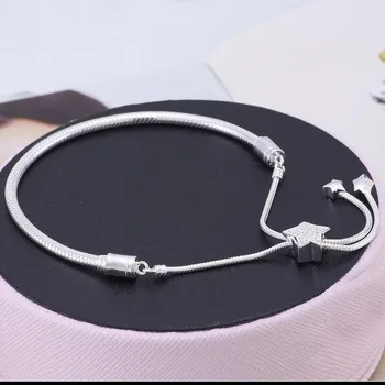Original Moments Pave Star & Snake Chain Sliding Bracelet Bangle Fit 925 Sterling Silver Bracelet Bead Charm Diy Europe Jewelry
Original Moments Pave Star & Snake Chain Sliding Bracelet Bangle Fit 925 Sterling Silver Bracelet Bead Charm Diy Europe Jewelry