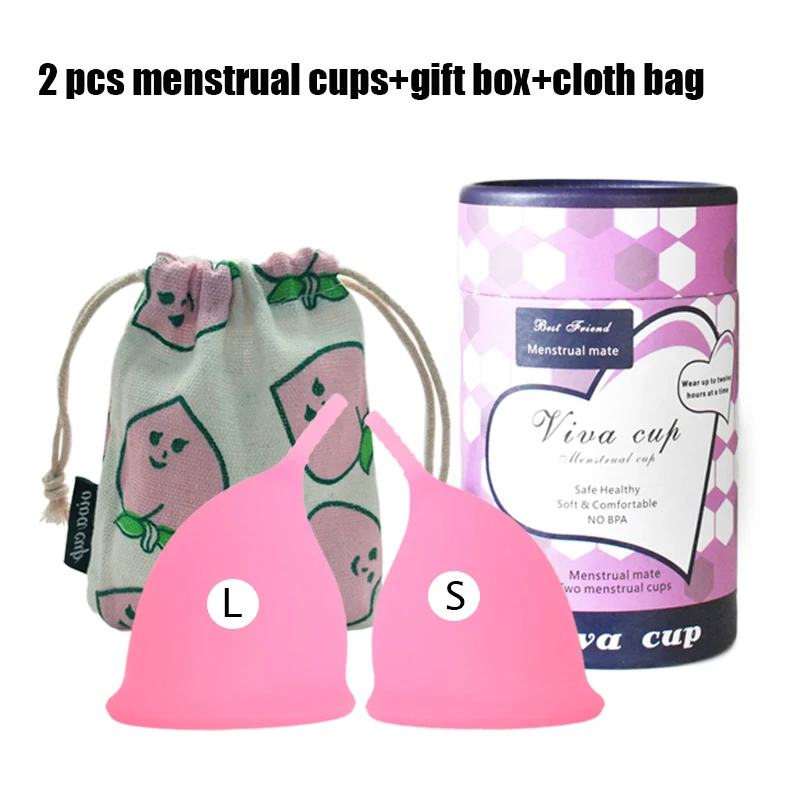 2pcs Medical Grade Silicone Menstrual Cup for Women Vaginal Collector Reusable Menstruation Cup New Design Copa Menstrual cup 
2pcs Medical Grade Silicone Menstrual Cup for Women Vaginal Collector Reusable Menstruation Cup New Design Copa Menstrual cup