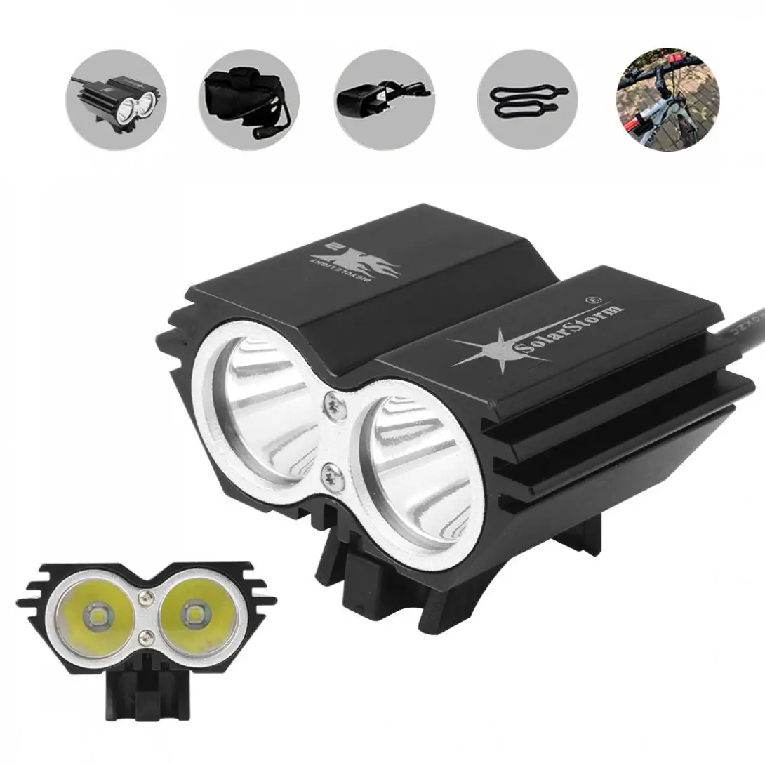 SolarStorm 5000LM X2 CREE XM-L U2 Waterproof Bicycle LED Headlights with Rechargable Battery + Charger
SolarStorm 5000LM X2 CREE XM-L U2 Waterproof Bicycle LED Headlights with Rechargable Battery + Charger