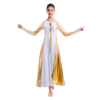Elegant Worship Praise Dance Dress Women Adult Metallic Splice Praise Dress High Waist Pleated Long Praise Dress Church Costume
Elegant Worship Praise Dance Dress Women Adult Metallic Splice Praise Dress High Waist Pleated Long Praise Dress Church Costume