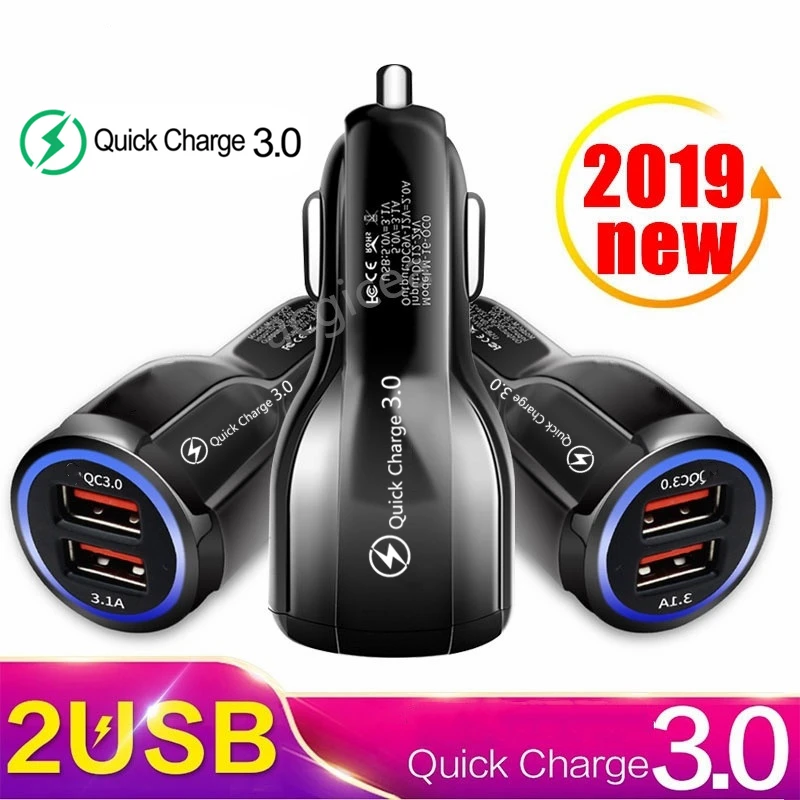 Quick Charge 3.0 Car Charger Portable 5V 3.1A Fast Charging GPS Dual USB Car-Charger For iPhone Samsung iPad Double USB Charger
Quick Charge 3.0 Car Charger Portable 5V 3.1A Fast Charging GPS Dual USB Car-Charger For iPhone Samsung iPad Double USB Charger
