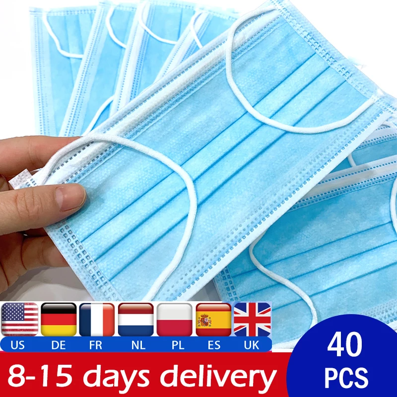 40 PCS Anti-Pollution 3 Layer Mask dust protection Mask Disposable Face Mask Elastic Ear Loop Disposable Dust Filter Safety Mask
40 PCS Anti-Pollution 3 Layer Mask dust protection Mask Disposable Face Mask Elastic Ear Loop Disposable Dust Filter Safety Mask
