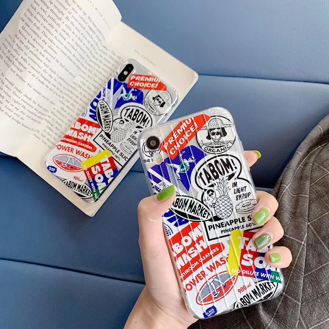 INS Korea retro English label design clear Phone Case For iPhone X XS MAX XR 8 7 6 6s Plus Fun personality Rock soft tpu Cover
INS Korea retro English label design clear Phone Case For iPhone X XS MAX XR 8 7 6 6s Plus Fun personality Rock soft tpu Cover