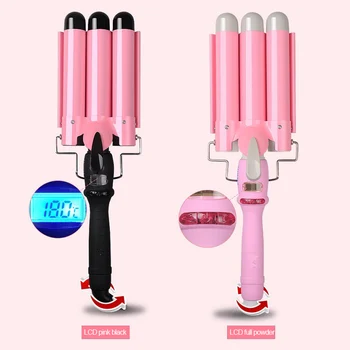 Temperature Control Three-stick Curling Iron LCD Temperature Control Water Ripple Curling Iron Hair Curler Hair Styling Care
Temperature Control Three-stick Curling Iron LCD Temperature Control Water Ripple Curling Iron Hair Curler Hair Styling Care