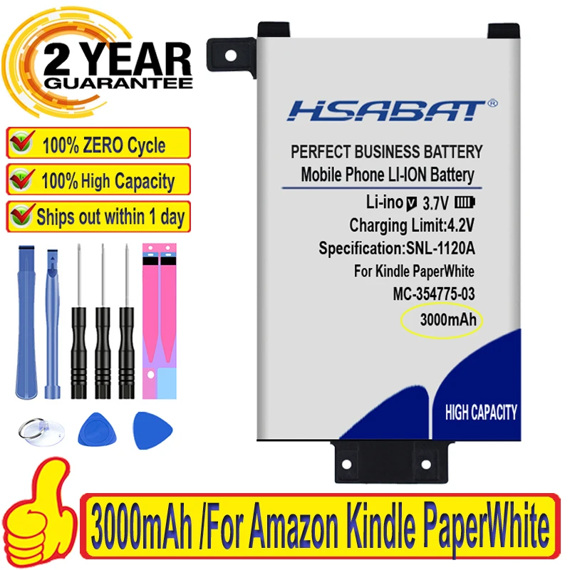 Топ-бренд 100% Новинка 3000 мАч MC-354775-03 Аккумулятор для Amazon Kindle PaperWhite S2011-003-S 58-000008 DP75SD1