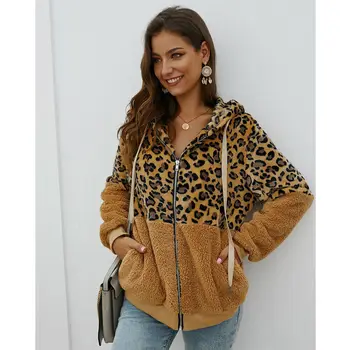 Womens Teddy Bear Fleece Leopard Patchwork Hoodie Zipper Jacket With Pockets Autumn Winter Warm Slim Streetwear Outwear Thick
Womens Teddy Bear Fleece Leopard Patchwork Hoodie Zipper Jacket With Pockets Autumn Winter Warm Slim Streetwear Outwear Thick