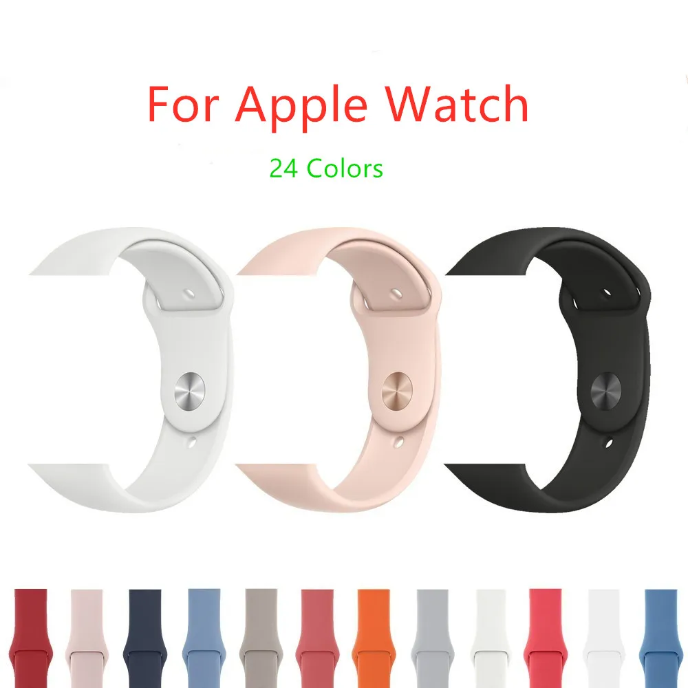 Band for Apple Watch 5 4 3 2 1 42MM 38MM 24 Colors soft rubber strap Silicone Sports bands for Iwatch 5 4 3 40mm 44mm
Band for Apple Watch 5 4 3 2 1 42MM 38MM 24 Colors soft rubber strap Silicone Sports bands for Iwatch 5 4 3 40mm 44mm